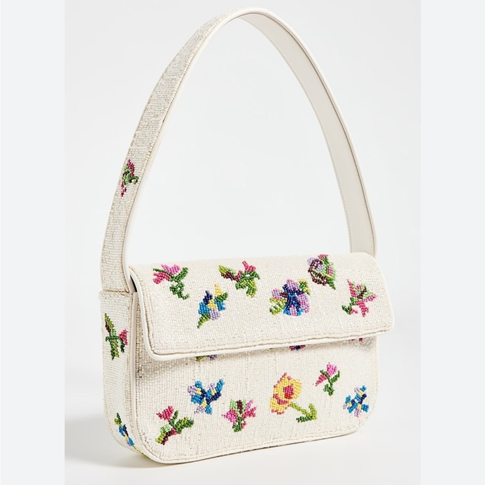 STAUD TOMMY BEADED BAG - White Flowers *** SOLD OUT***